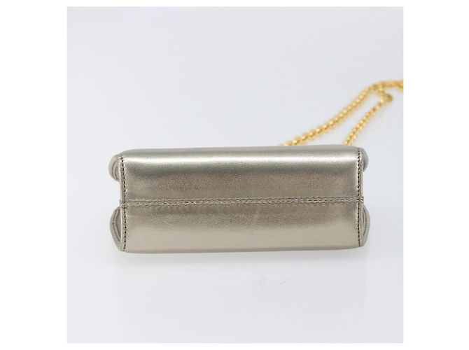 Borsa a tracolla Salvatore Ferragamo Gancini Chain in pelle oro Auth hk4135A D'oro - vista 5