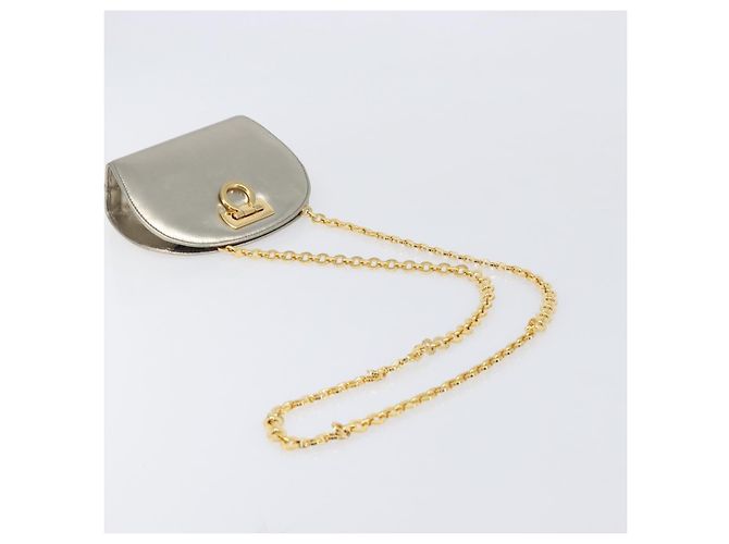 Borsa a tracolla Salvatore Ferragamo Gancini Chain in pelle oro Auth hk4135A D'oro - vista 7
