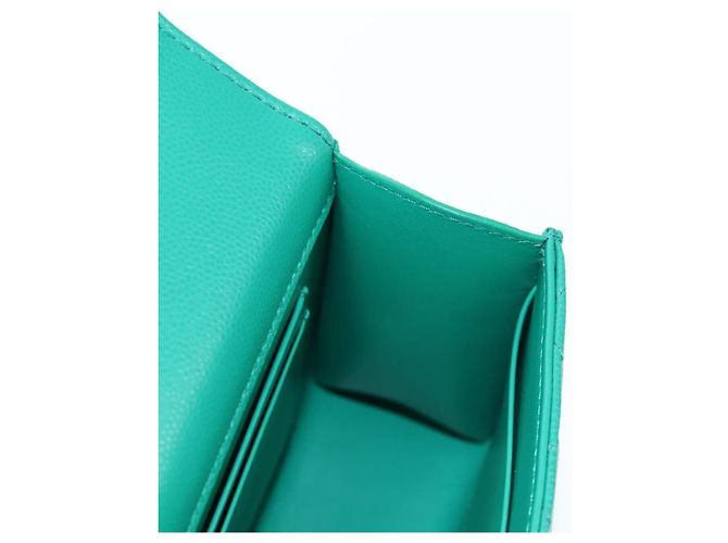 Borsa a tracolla CHANEL Matelasse con catena in pelle Caviar 2way Verde Oro CC Auth LN084SAM D'oro - vista 25