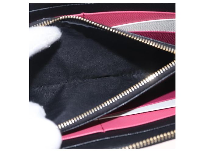 Saffiano PRADA Long Wallet Safiano Leather Black Gold Auth 206459 Golden - view 11
