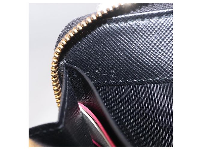 Saffiano PRADA Long Wallet Safiano Leather Black Gold Auth 206459 Golden - view 12