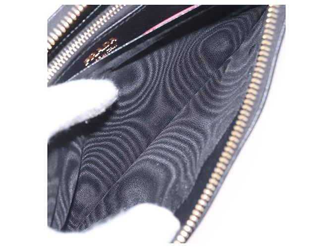 Saffiano PRADA Long Wallet Safiano Leather Black Gold Auth 206459 Golden - view 21