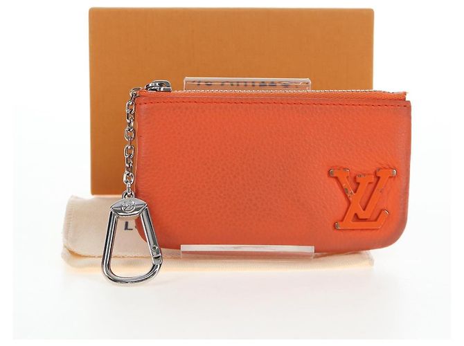 LOUIS VUITTON LV Aerogram Grained Leather Coin Purse M81032 LV Auth BA15781 Naranja - vista 12