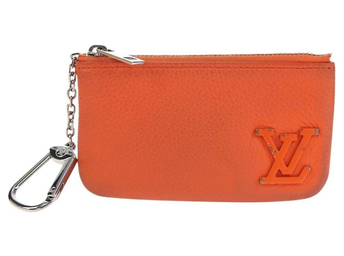 LOUIS VUITTON LV Aerogram Grained Leather Coin Purse M81032 LV Auth BA15781 Naranja - vista 13