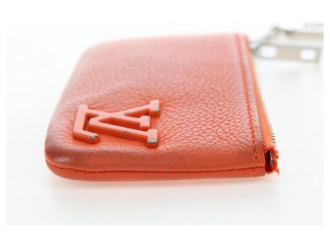 LOUIS VUITTON LV Aerogram Grained Leather Coin Purse M81032 LV Auth BA15781 Naranja - vista 5