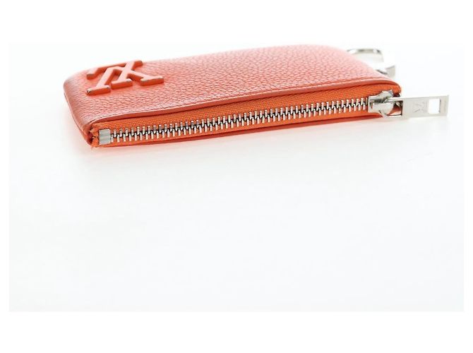 LOUIS VUITTON LV Aerogram Grained Leather Coin Purse M81032 LV Auth BA15781 Naranja - vista 6