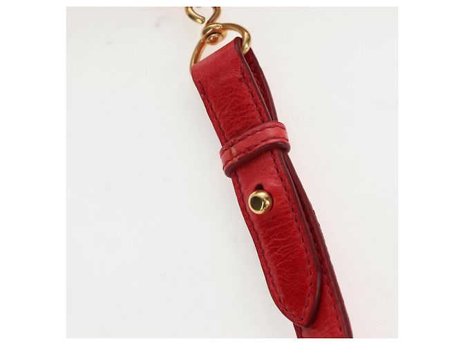 Miu Miu Handtasche Vitter Lux 2way Red Gold Auth 204526V Rot Golden - Ansicht 10