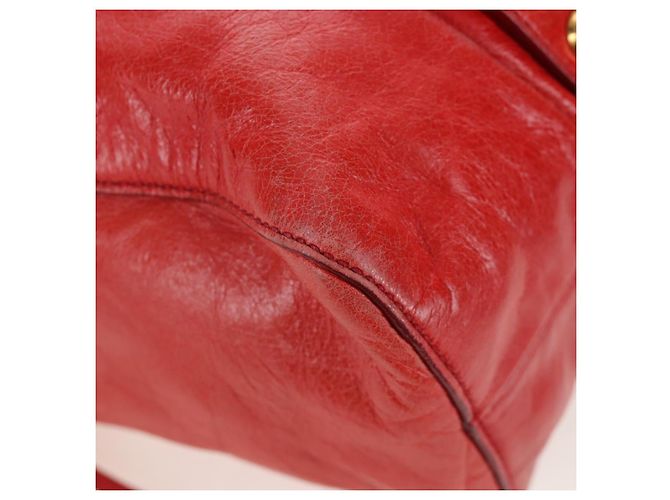 Miu Miu Handtasche Vitter Lux 2way Red Gold Auth 204526V Rot Golden - Ansicht 16