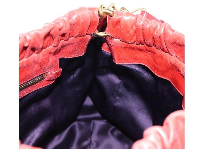 Miu Miu Handtasche Vitter Lux 2way Red Gold Auth 204526V Rot Golden - Ansicht 22