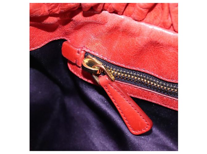Miu Miu Handtasche Vitter Lux 2way Red Gold Auth 204526V Rot Golden - Ansicht 24