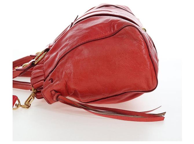Miu Miu Handtasche Vitter Lux 2way Red Gold Auth 204526V Rot Golden - Ansicht 3