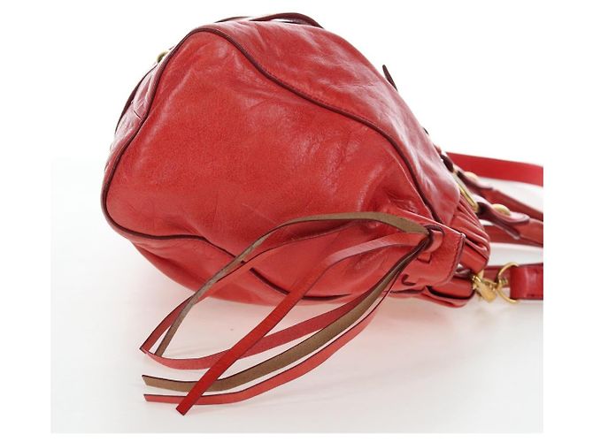 Miu Miu Handtasche Vitter Lux 2way Red Gold Auth 204526V Rot Golden - Ansicht 4
