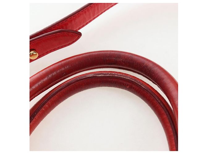 Miu Miu Handtasche Vitter Lux 2way Red Gold Auth 204526V Rot Golden - Ansicht 8