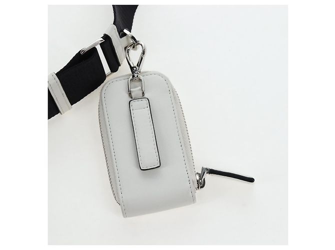 PRADA Shoulder Bag Leather White Silver Auth BA16048M Silvery - view 15