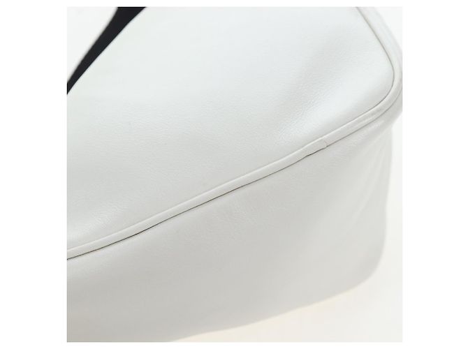 PRADA Shoulder Bag Leather White Silver Auth BA16048M Silvery - view 21