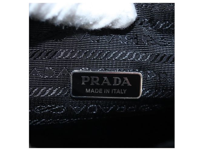 PRADA Shoulder Bag Leather White Silver Auth BA16048M Silvery - view 25