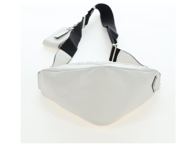 PRADA Shoulder Bag Leather White Silver Auth BA16048M Silvery - view 5