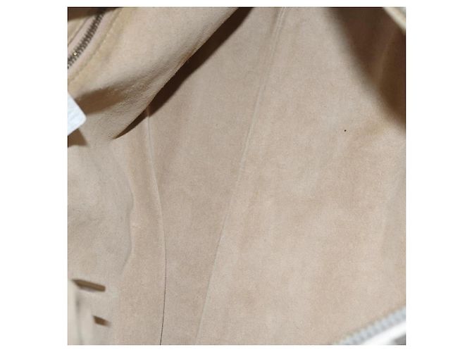 Céline CELINE Handtasche aus Leder, weiß, goldfarben Auth ka6534A - Ansicht 11