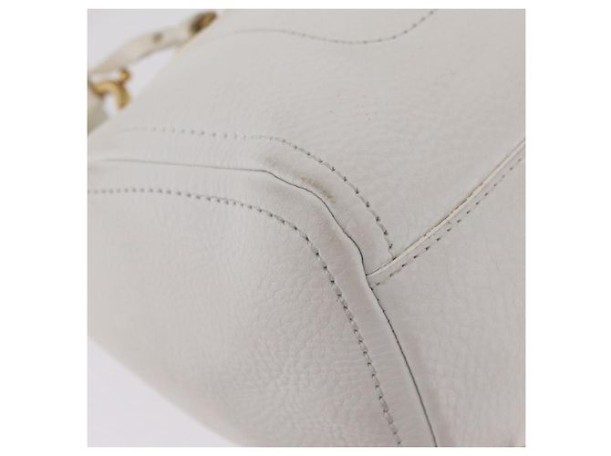 Céline CELINE Handtasche aus Leder, weiß, goldfarben Auth ka6534A - Ansicht 19