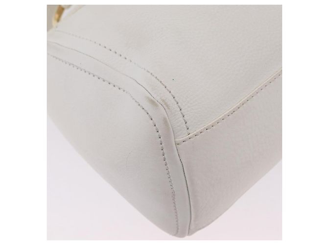 Céline CELINE Handtasche aus Leder, weiß, goldfarben Auth ka6534A - Ansicht 21