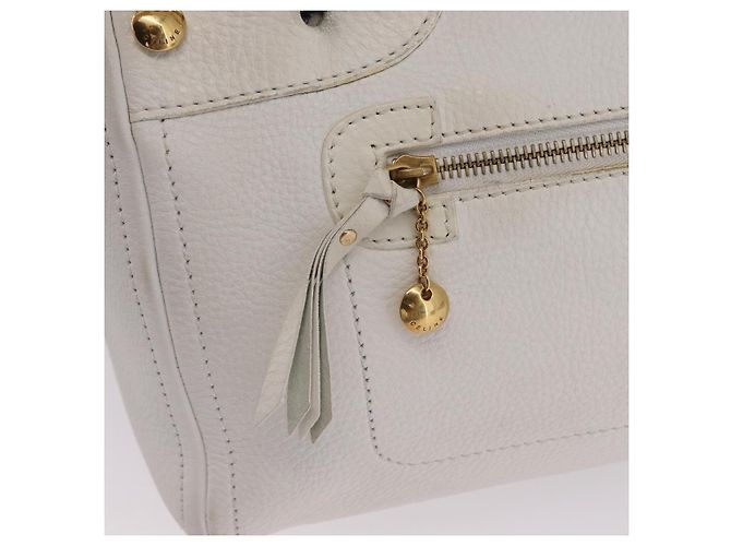 Céline CELINE Handtasche aus Leder, weiß, goldfarben Auth ka6534A - Ansicht 24