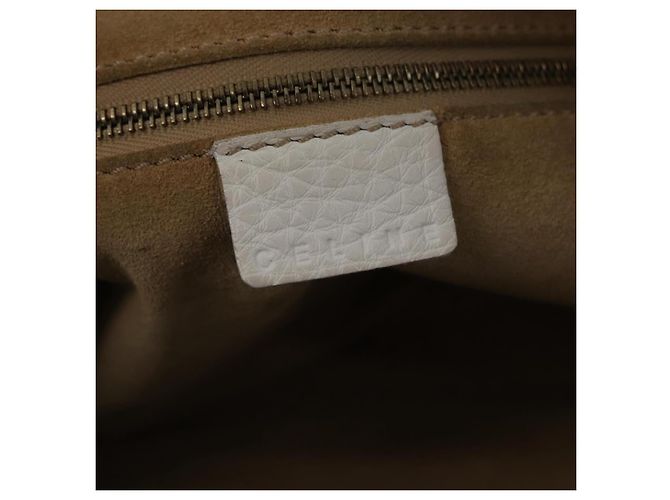 Céline CELINE Handtasche aus Leder, weiß, goldfarben Auth ka6534A - Ansicht 25