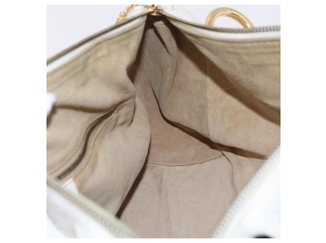 Céline CELINE Handtasche aus Leder, weiß, goldfarben Auth ka6534A - Ansicht 26