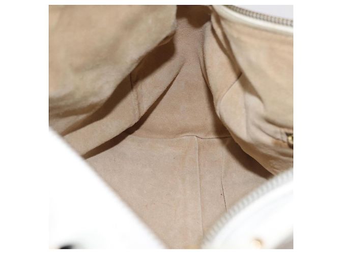 Céline CELINE Handtasche aus Leder, weiß, goldfarben Auth ka6534A - Ansicht 27