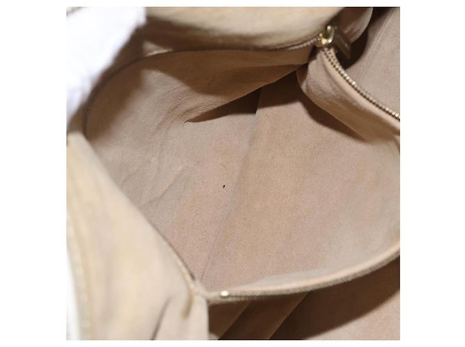 Céline CELINE Handtasche aus Leder, weiß, goldfarben Auth ka6534A - Ansicht 29