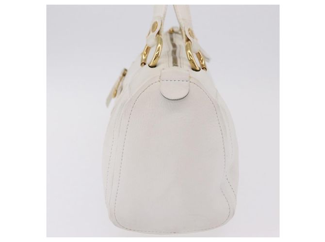 Céline CELINE Handtasche aus Leder, weiß, goldfarben Auth ka6534A - Ansicht 5