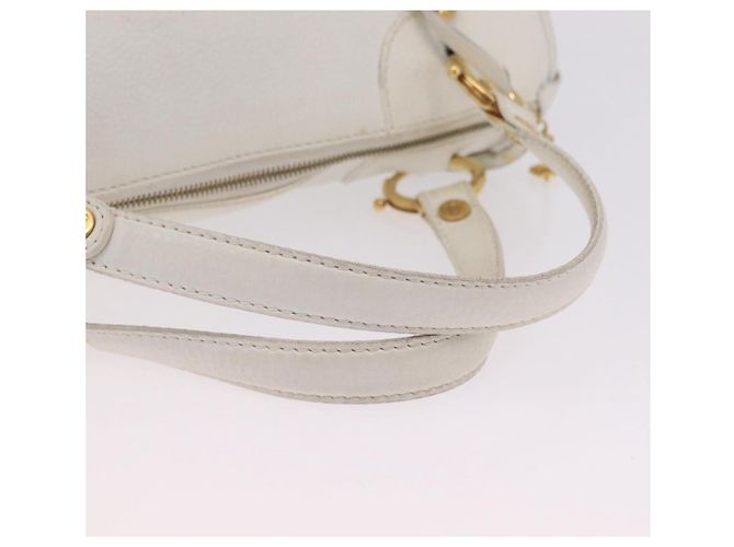 Céline CELINE Handtasche aus Leder, weiß, goldfarben Auth ka6534A - Ansicht 8