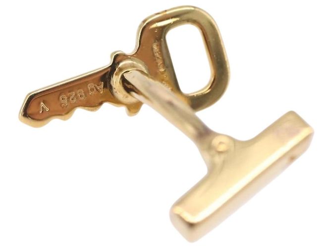 LOUIS VUITTON Gemelli Cadena Eclair Cuffs Ag925 M64601 Auth 206939 D'oro Damier ebene - vista 20