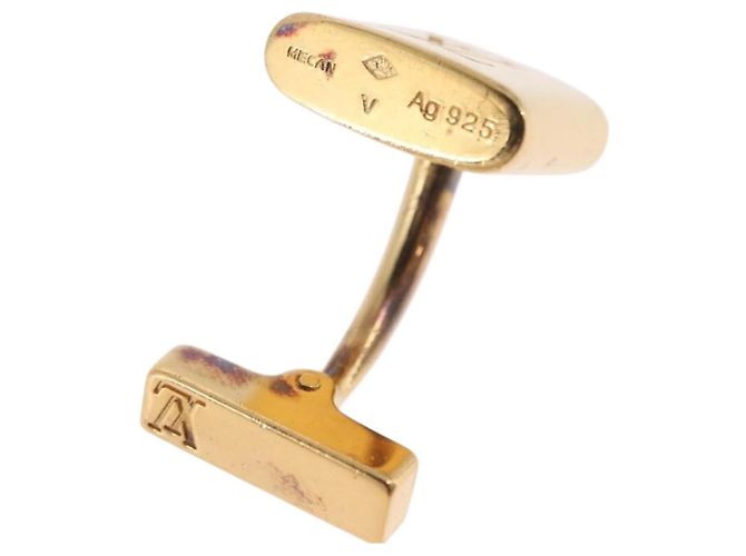 LOUIS VUITTON Gemelli Cadena Eclair Cuffs Ag925 M64601 Auth 206939 D'oro Damier ebene - vista 30