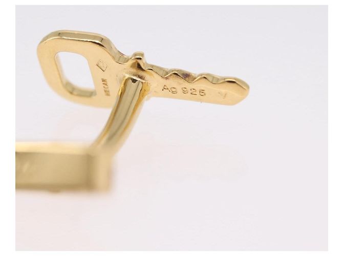 LOUIS VUITTON Gemelli Cadena Eclair Cuffs Ag925 M64601 Auth 206939 D'oro Damier ebene - vista 31