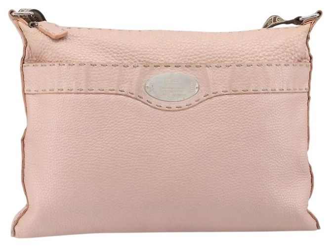 Borsa a tracolla FENDI Celeria in pelle rosa argento 8BT093 Auth BA16104 - vista 13