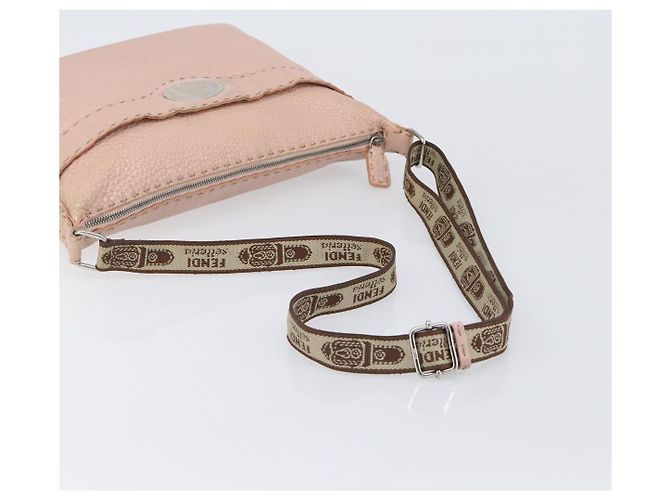 Borsa a tracolla FENDI Celeria in pelle rosa argento 8BT093 Auth BA16104 - vista 7