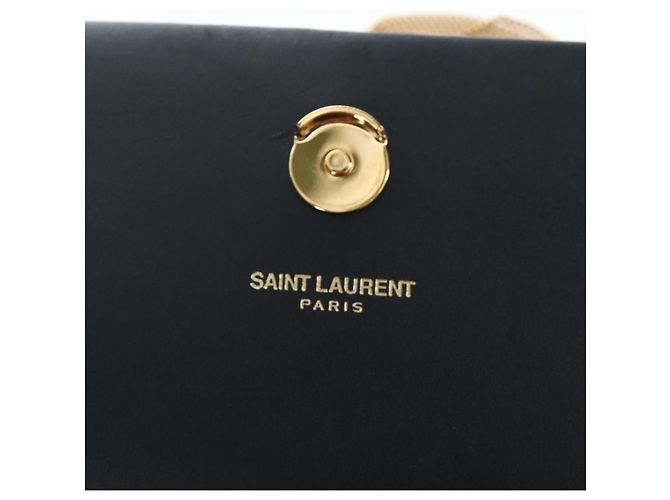 Autre Marque Borsa a tracolla con catena Saint Laurent in pelle nera e oro Auth BA16060V Nero D'oro - vista 21