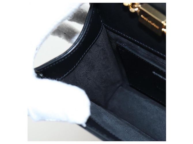Autre Marque Borsa a tracolla con catena Saint Laurent in pelle nera e oro Auth BA16060V Nero D'oro - vista 25