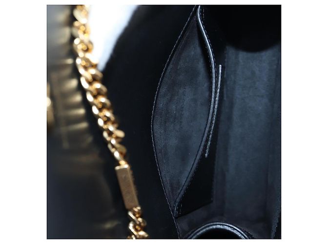 Autre Marque Borsa a tracolla con catena Saint Laurent in pelle nera e oro Auth BA16060V Nero D'oro - vista 26