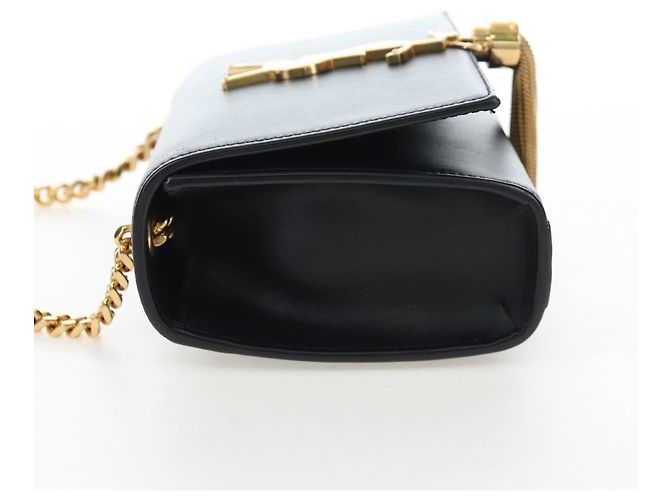 Autre Marque Borsa a tracolla con catena Saint Laurent in pelle nera e oro Auth BA16060V Nero D'oro - vista 3