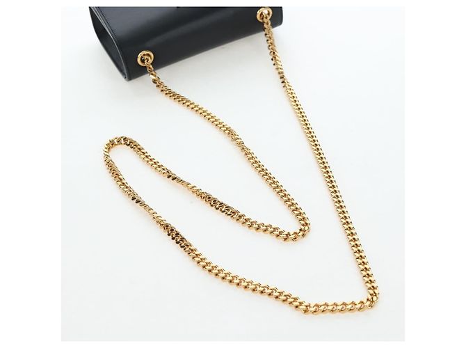 Autre Marque Borsa a tracolla con catena Saint Laurent in pelle nera e oro Auth BA16060V Nero D'oro - vista 7