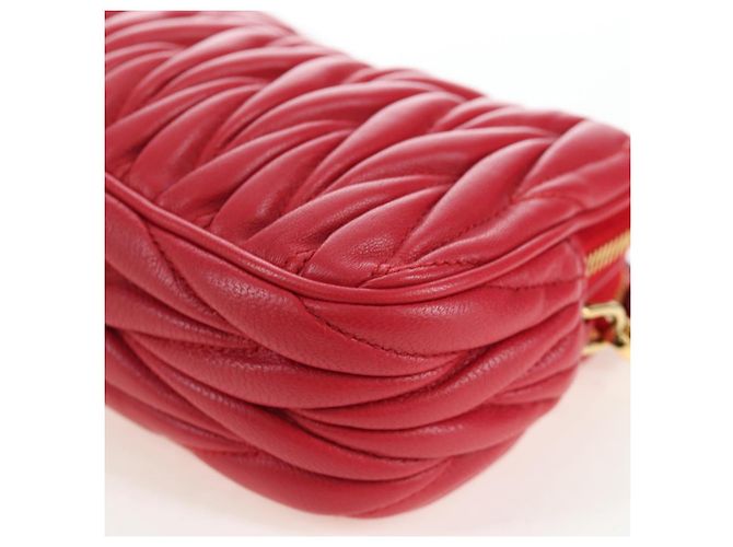 Pochette a mano Miu Miu Matelassé in pelle rossa e oro autentica 207215M Rosso D'oro - vista 15