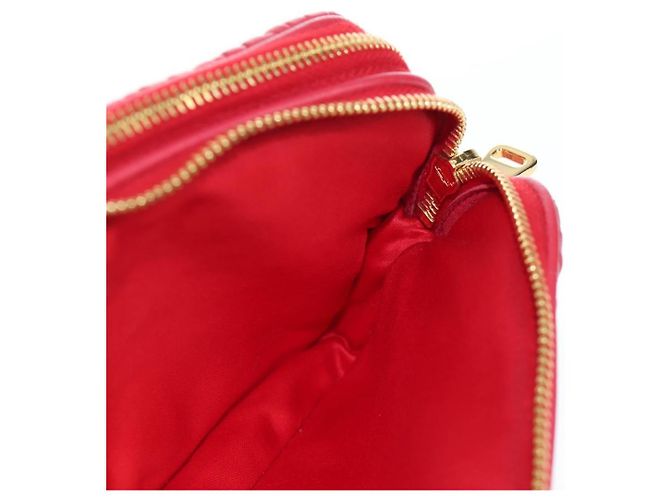 Pochette a mano Miu Miu Matelassé in pelle rossa e oro autentica 207215M Rosso D'oro - vista 20