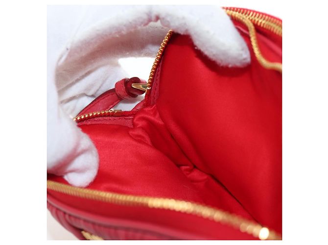 Pochette a mano Miu Miu Matelassé in pelle rossa e oro autentica 207215M Rosso D'oro - vista 21