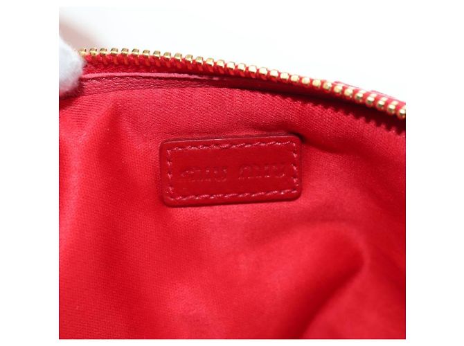 Pochette a mano Miu Miu Matelassé in pelle rossa e oro autentica 207215M Rosso D'oro - vista 23
