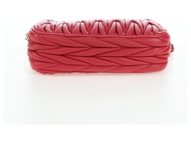 Pochette a mano Miu Miu Matelassé in pelle rossa e oro autentica 207215M Rosso D'oro - vista 5