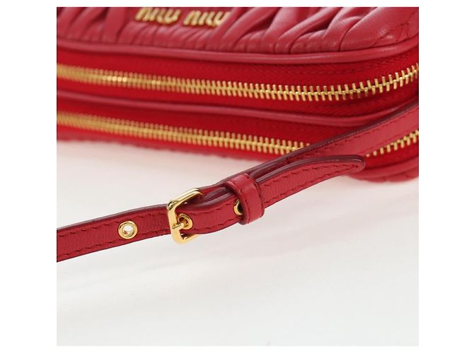 Pochette a mano Miu Miu Matelassé in pelle rossa e oro autentica 207215M Rosso D'oro - vista 8