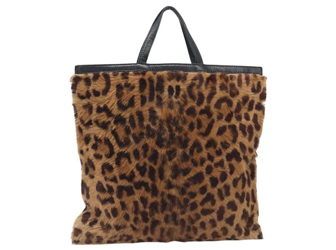 LOEWE Handtasche Harako Leder Brown Gold Auth 207420A Braun Golden - Ansicht 13
