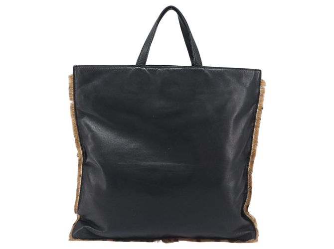 LOEWE Handtasche Harako Leder Brown Gold Auth 207420A Braun Golden - Ansicht 2