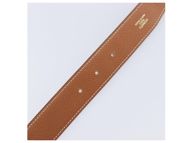 Hermès Cinturón HERMES Constance H de cuero 70 Brown Gold Auth 205238V Castaño Dorado - vista 10